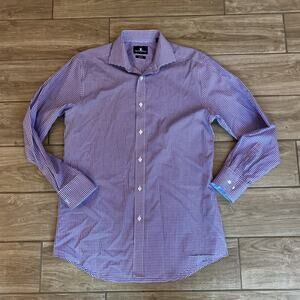 Psycho Bunny Dress Shirt Men's 15 32/33 Modern Fit Long Sleeve Purple Berry